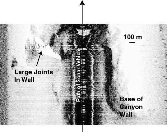 sidescan sonar image of Astoria Canyon