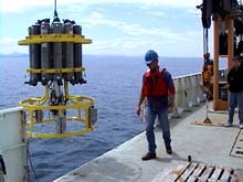 test deploying the equipment that measures ocean currents and temperature