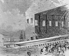 launching the USS Monitor