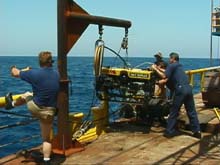 launching the remotely operated vehicle