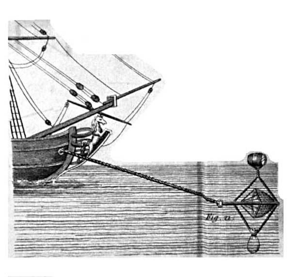 A sea-anchor of umbrella form.
