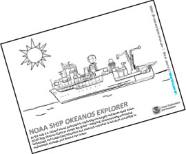 NOAA Ship Okeanos Explorer Coloring Page