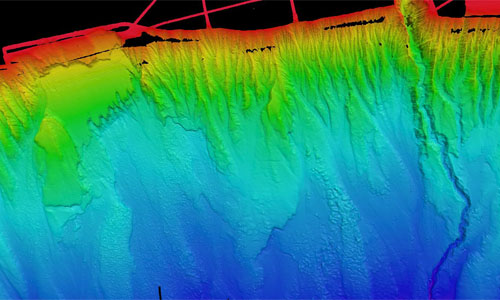 During the Atlantic Canyons Undersea Mapping Expeditions campaign, NOAA Ocean Exploration and partners focused on canyons and landslides, mapping every major submarine canyon from North Carolina to the U.S.-Canada maritime border in high resolution.