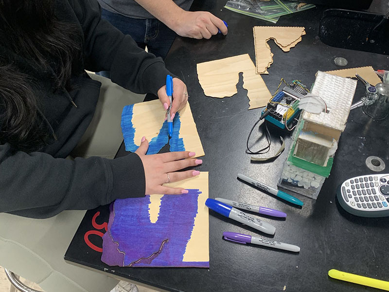 Students build a 3D bathymetric model out of wood using data and false-color maps. Later, students are given an engineering design challenge to create a remotely operated vehicle capable of exploring their seafloor feature.