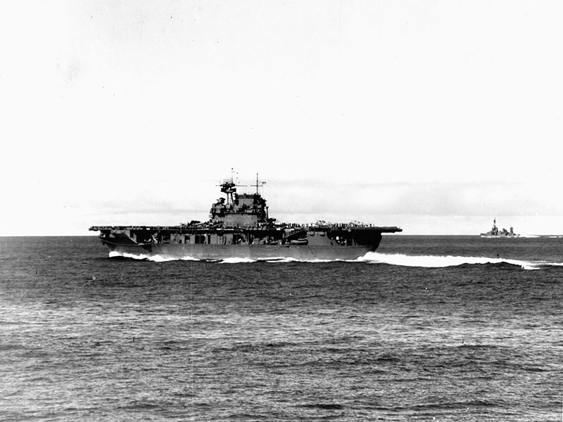 Seen here on June 4, 1942, the aircraft carrier USS <em>Enterprise</em> played a pivotal role in the Battle of Midway.