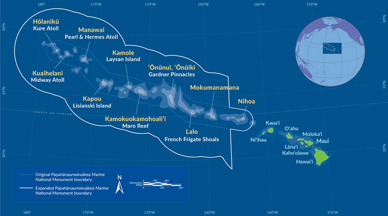 Kuaihelani is the ʻŌlelo Hawaiʻi (Hawaiian language) name for Midway Atoll, which is among the westernmost islands in Papahānaumokuākea Marine National Monument.