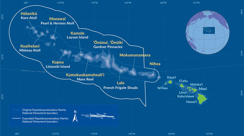 Kuaihelani is the ʻŌlelo Hawaiʻi (Hawaiian language) name for Midway Atoll, which is among the westernmost islands in Papahānaumokuākea Marine National Monument.
