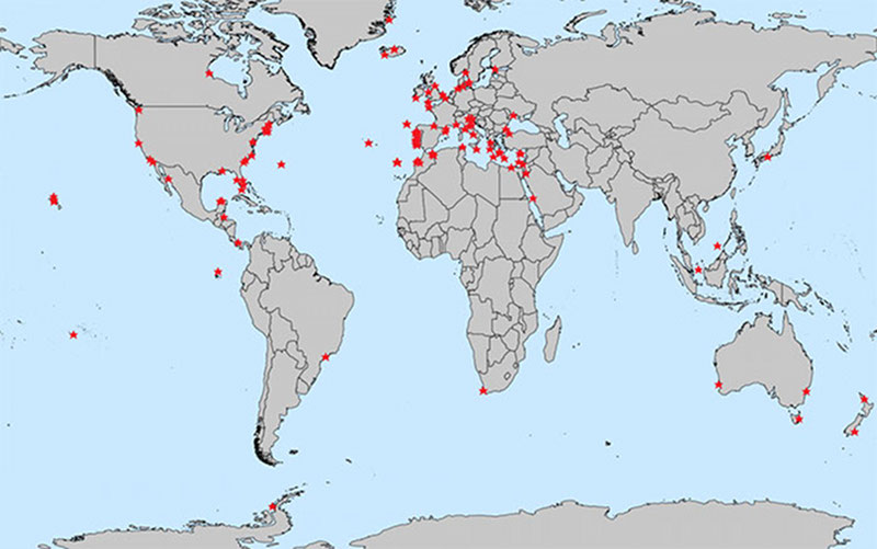This map illustrates sites where sampling will take place on June 21.