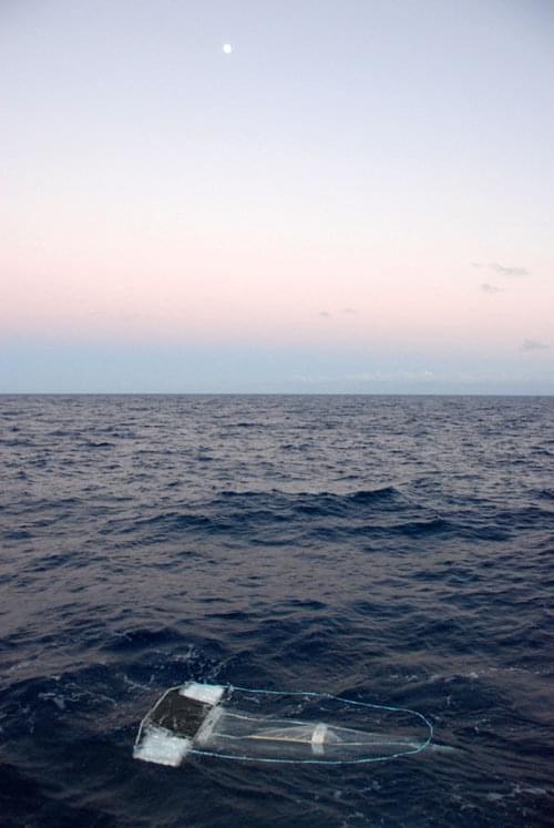 The Manta Net is towed off the starboard side of the ship during its first deployment this cruise. Daily Manta Net tows will be conducted this cruise to sample for plastics to gain a greater understanding of the characteristics and extent of the Pacific “Garbage Patch.”