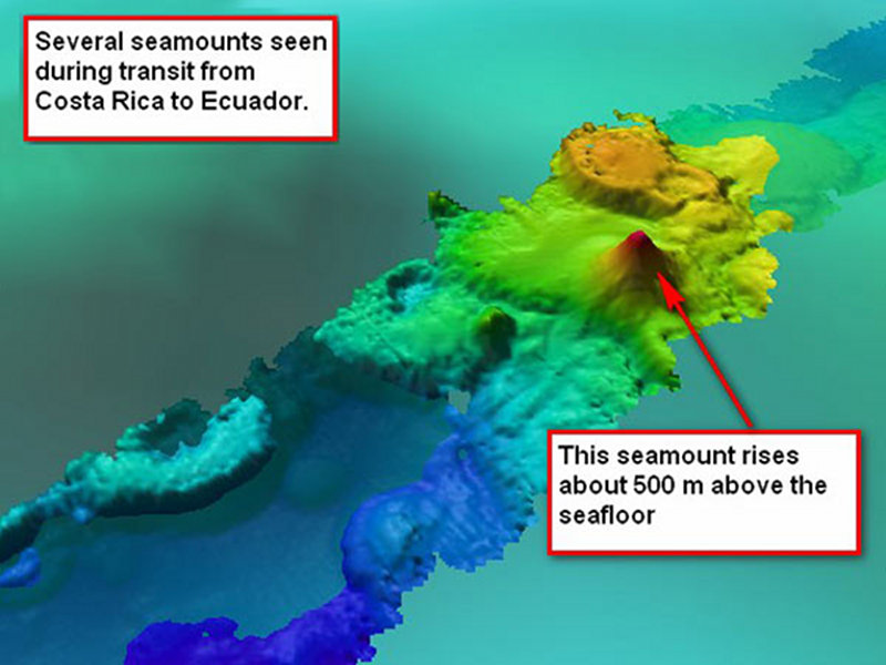 An interesting seamount that the ship passed over today. The location was 88.6690 W 5.5568 N.
