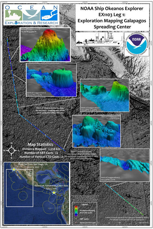 Libby Chase, 2010 NOAA Hollings Scholar, served as an on board mapping watchstander during Leg I of the Galapagos Expedition. She created this map using ship data.