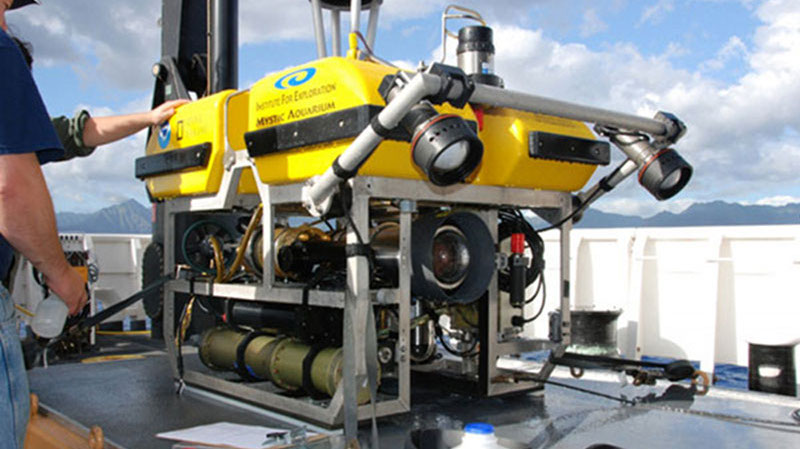 Targets of interest will be explored in detail using the Institute for Exploration’s (IFE) Little Hercules ROV.