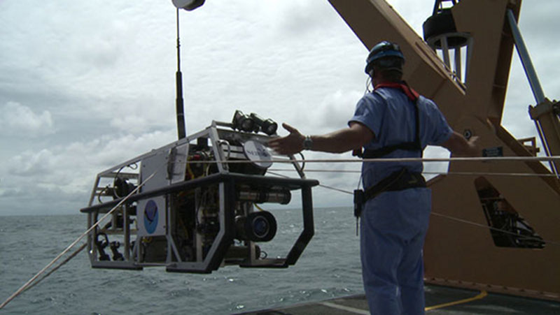 Targets of interest will be explored in detail using the Institute for Exploration’s (IFE) Little Hercules ROV.