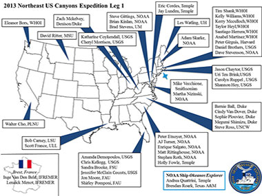 During the first leg of the Northeast U.S. Canyons Expedition, we have had more than 40 students and scientists engaged from two countries, three federal agencies, 15 states, and 16 universities.