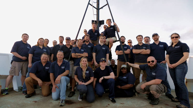 The crew that was on board NOAA Ship Okeanos Explorer during the third leg of the Gulf of Mexico 2014 expedition.