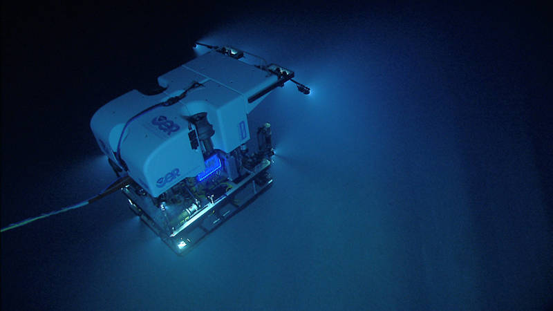 ROV Deep Discoverer as seen from the second part of the two-bodied system, camera sled Seirios.