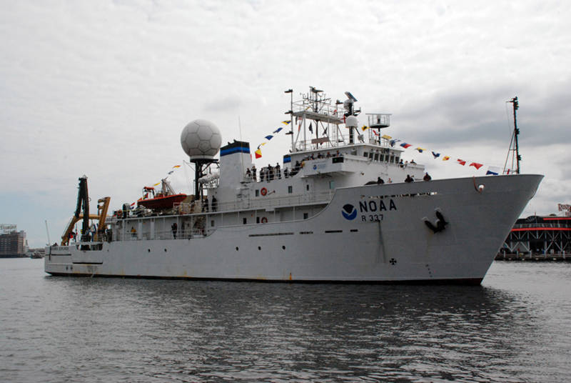 NOAA Ship Okeanos Explorer pulls into Baltimore, MD to participate in the Star Spangled Spectacular.
