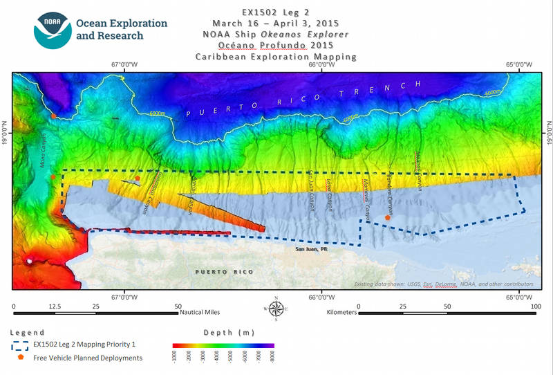 Preliminary cruise map showing Leg 2, Priority 1 survey area.