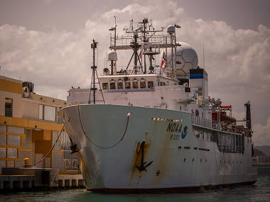 Okeanos Explorer back in port in San Juan.