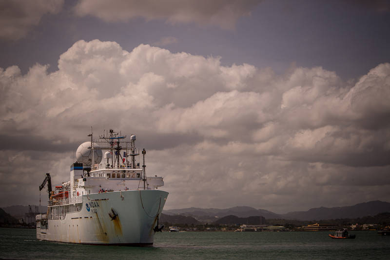 NOAA Ship <em>Okeanos Explorer</em>  leaves San Juan, Puerto Rico, for the start of the cruise.