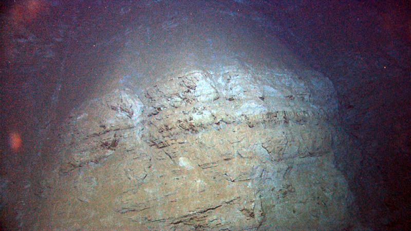 On the west wall of Mona Canyon, we encountered a younger carbonate platform sequence of rocks.