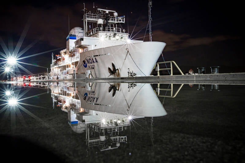 NOAA Ship Okeanos Explorer is back at the pier in Pearl Harbor, Oahu after completing Leg 3 of the Hohonu Moana Expedition. The start of cruise leg 4 has been delayed to September 11th – tune back then to follow along as the ship begins exploration of the Johnston Atoll portion of the Pacific Remote Islands Marine National Monument!