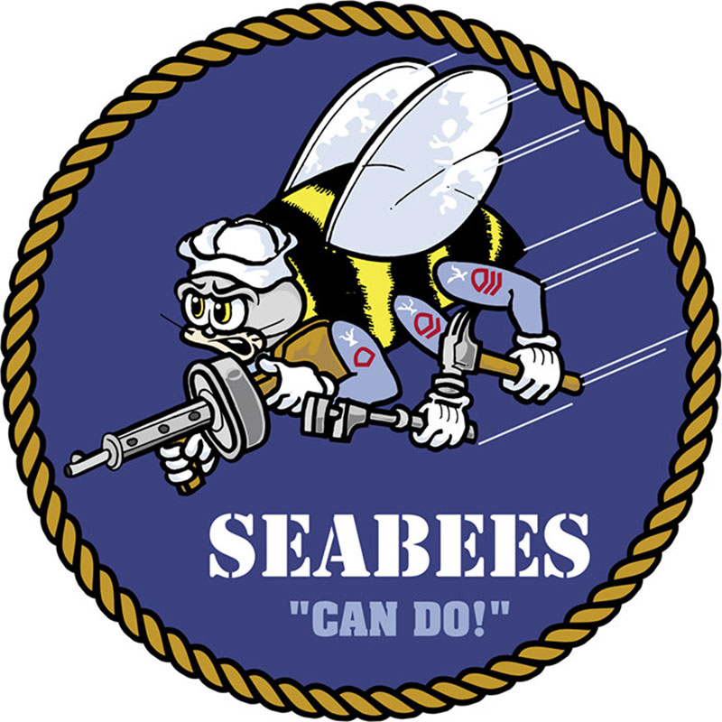 The logo for the U.S. Navy Seabees.