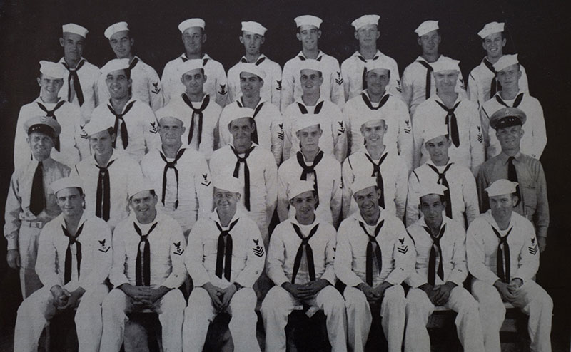 Uncle Lee's Seabee unit in Kwajalien, 1943.
