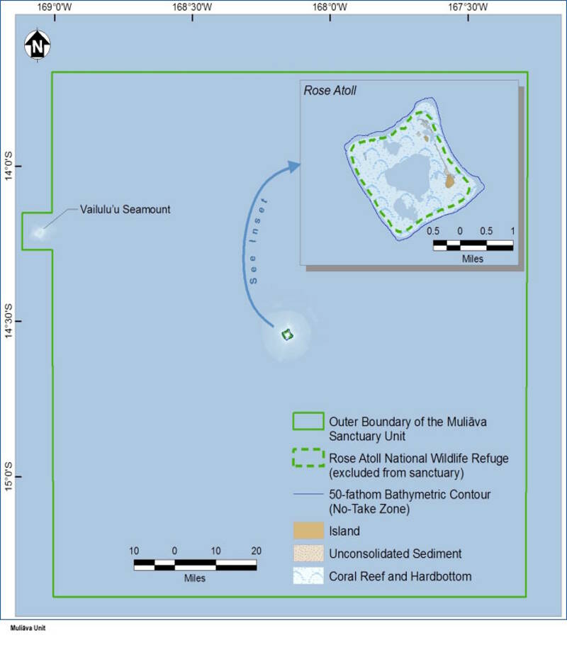 Map of National Marine Sanctuary of American Samoa.