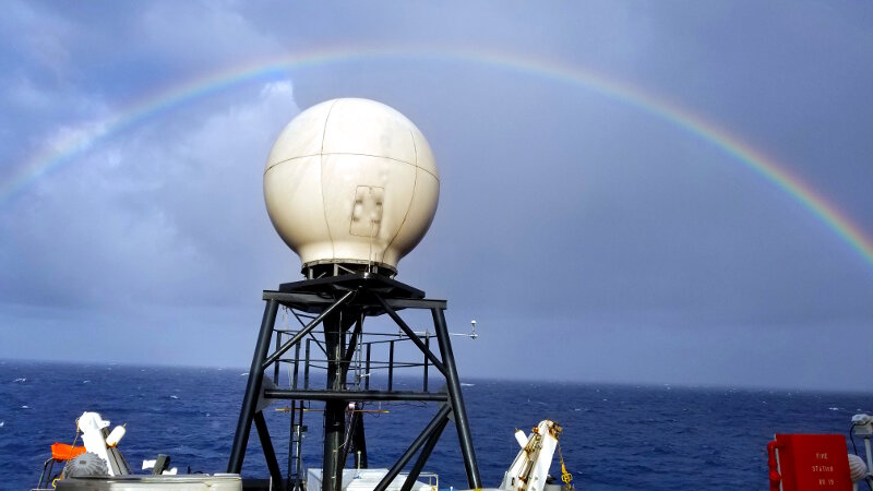 Photo of a rainbow from NOAA Ship Okeanos Explorer.