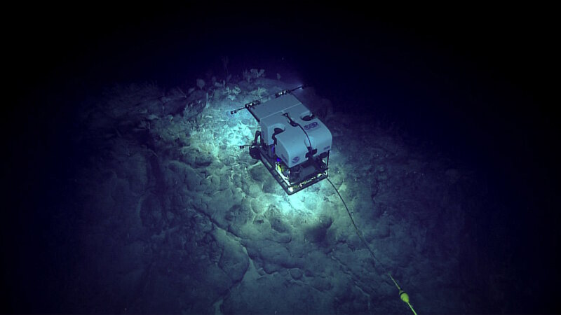ROV Seirios acts as a brilliant source of light in the “night sky” of the ocean.