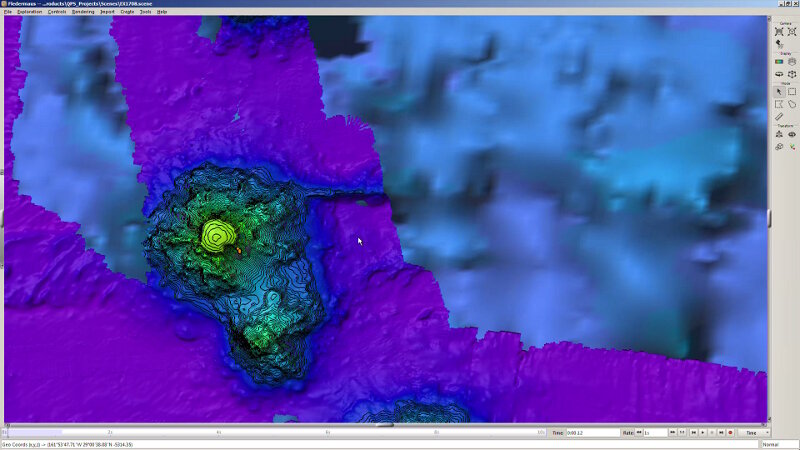 A possible volcanic ridge extends eastward from Liszt seamount.