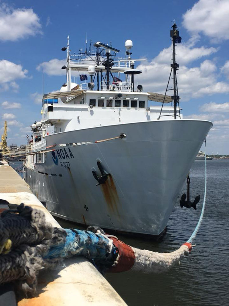 NOAA Ship Okeanos Explorer at port in Pascagoula, Mississippi.