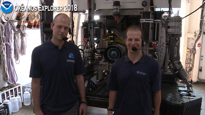 Global Foundation for Ocean Exploration Engineer Dan Rogers and science co-lead Daniel Wagner during a live interaction with SEA Lab in Redondo Beach.