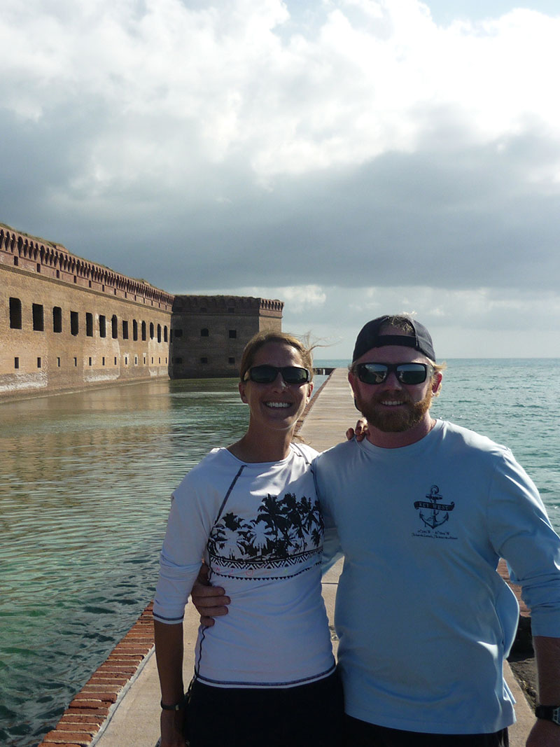 LT Abbitt and her boyfriend, Captain Patrick Vandenabeele, at Fort Jefferson at the Dry Tortugas National Park.
