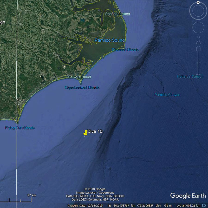 Location of NOAA Ship Okeanos Explorer on June 24, 2018.