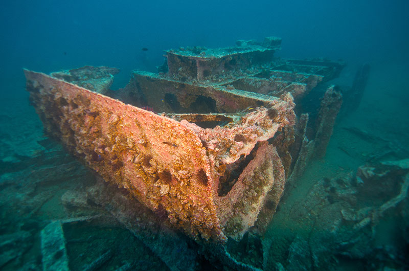 Lost on April 7, 1942, during World War II’s Battle of the Atlantic off North Carolina’s coast, the tanker British Splendour lies as a reminder of how close the war came to American shores. Photo: Joe Hoyt/NOAA