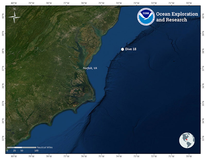 Location of Dive 18 on July 10, 2019.