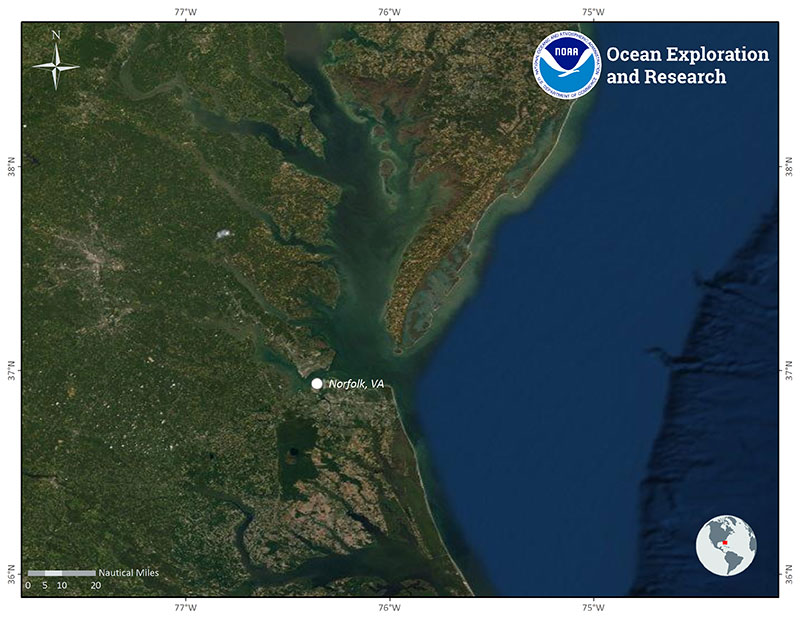 Location of NOAA Ship Okeanos Explorer on July 12, 2019.