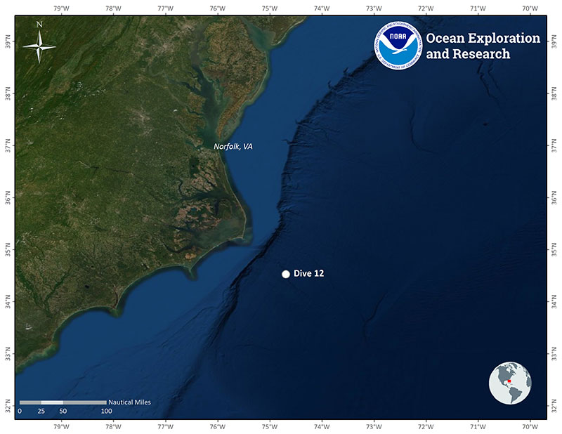 Location of Dive 12 on July 4, 2019.