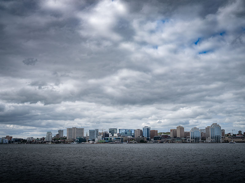 The Halifax skyline, as seen from Dartmouth, has greeted the crew each morning.
