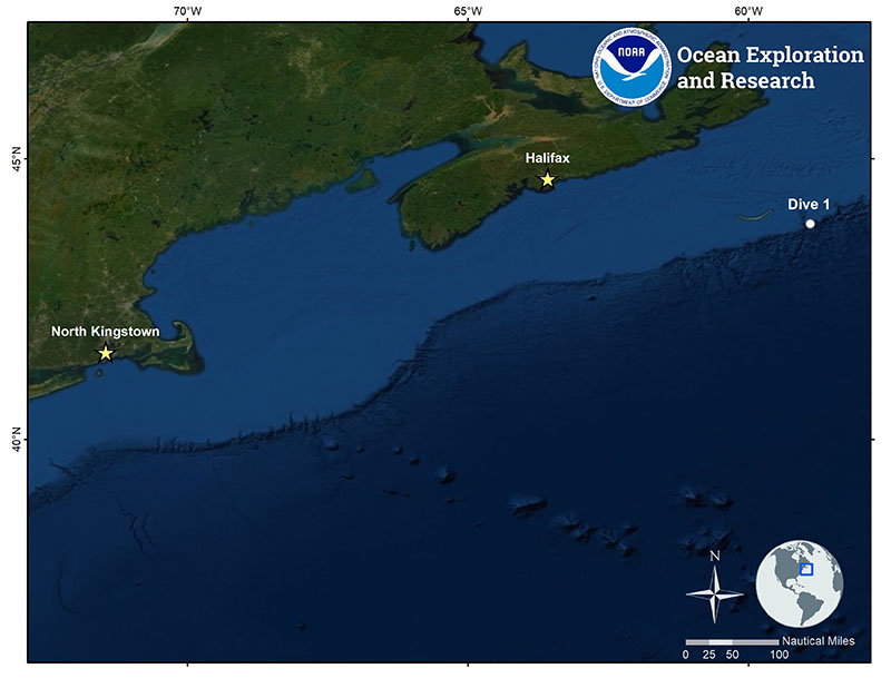 Location of Dive 1 on August 29, 2019.