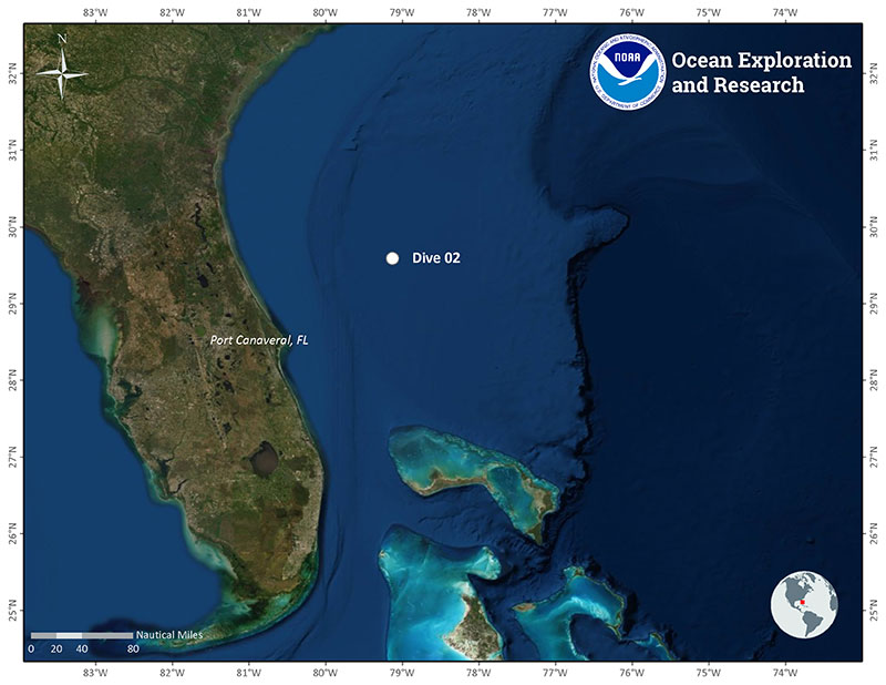 Location of Dive 02 of the 2019 Southeastern U.S. Deep-sea Exploration on November 2, 2019. 
