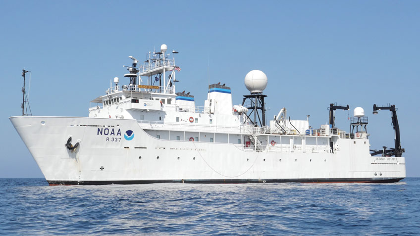 NOAA Ship Okeanos Explorer at sea.