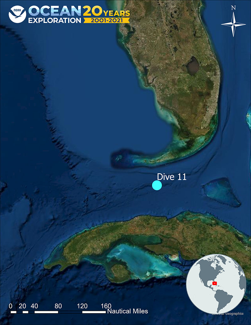 The location of Windows to the Deep 2021 Dive 11: Key West Scarp.