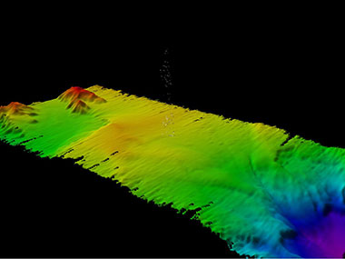 Seafloor mapping image of a new gas seep