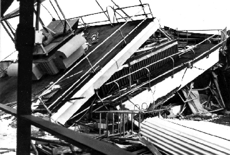 Control tower at the airport in Anchorage demolished during the “1964 Great Alaska Earthquake.”