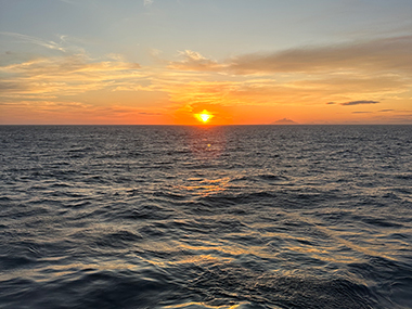 Sunset from NOAA Ship Okeanos Explorer during the Seascape Alaska 4: Gulf of Alaska Deepwater Mapping expedition.