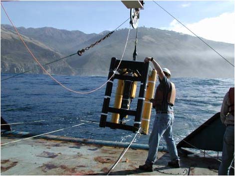 deploying the laser line scan instrument