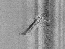 side scan sonar image of the Pewabic